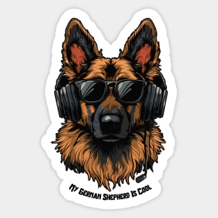 Cool Dogs - Sounds and Shade - German Shepherd Sticker